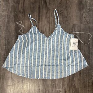 Hurley Blue & White Striped Spaghetti Strap Cami